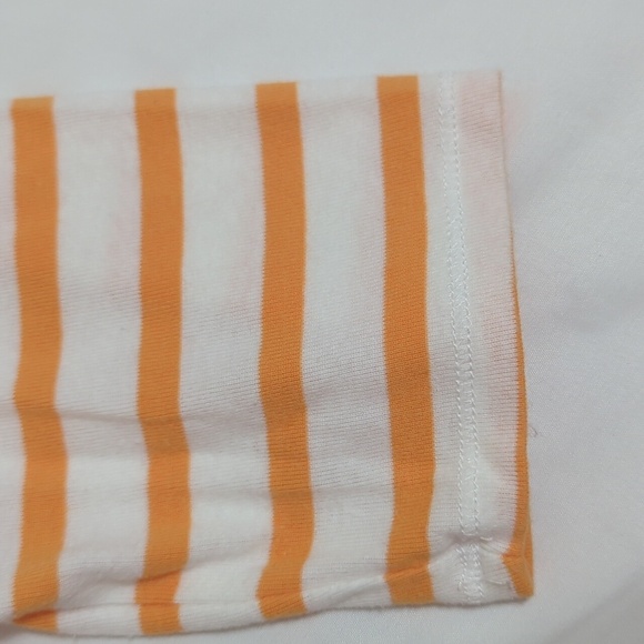 Banana Republic Short Sleeve Striped Top, Color White/Orange Size L - Picture 6 of 13